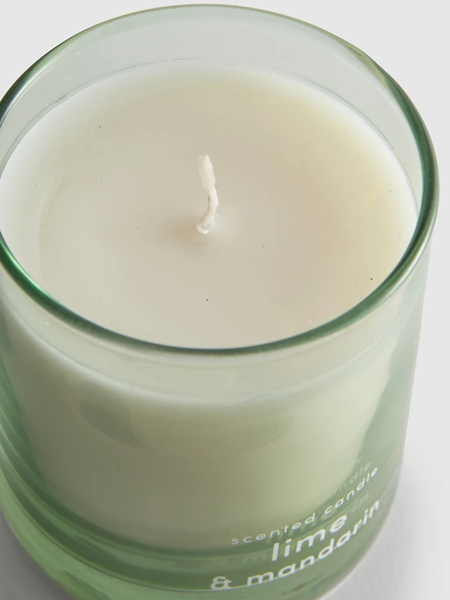 Scented Candle In Colored Glass Jar