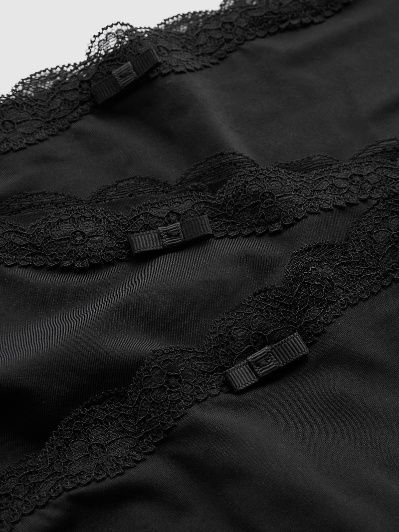 3pk Lace-Trim Hipster Briefs