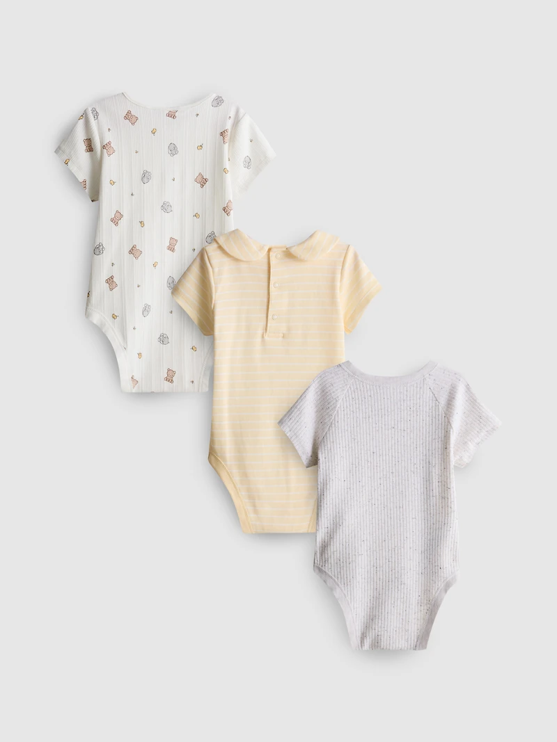 0-18mths | 3pk Room to Grow Newborn Short-Sleeve Onesies