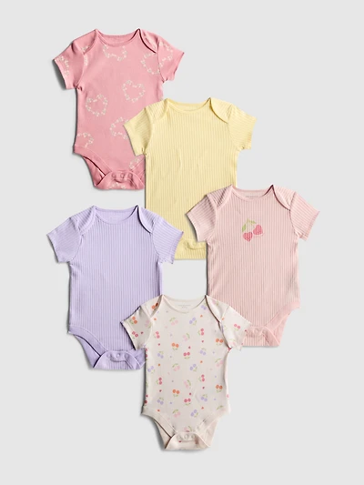 0-36mths | 5pk Short-Sleeve Onesies