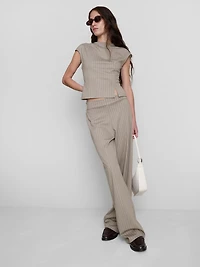 Pinstripe Straight Leg Pants