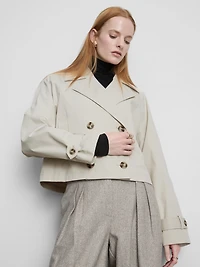 Double-Breasted Boxy Rain Jacket