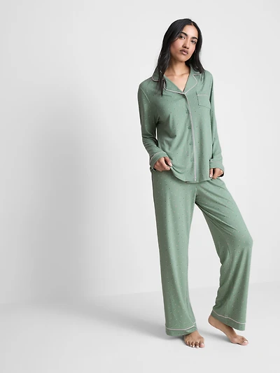 Printed Boyfriend Pajamas