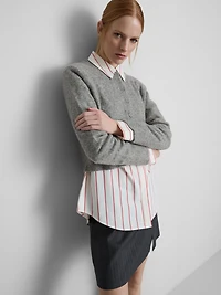 Cropped Crewneck Cardigan