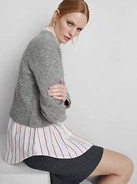 Cropped Crewneck Cardigan