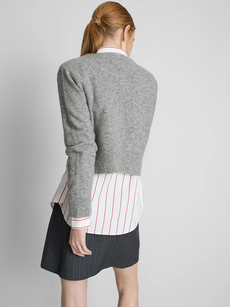Cropped Crewneck Cardigan