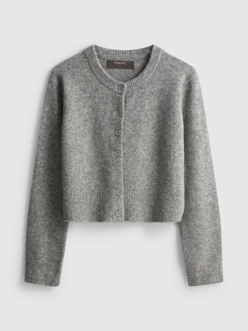 Cropped Crewneck Cardigan