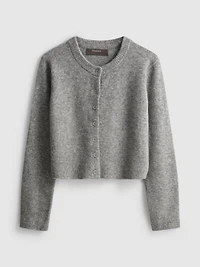 Cropped Crewneck Cardigan