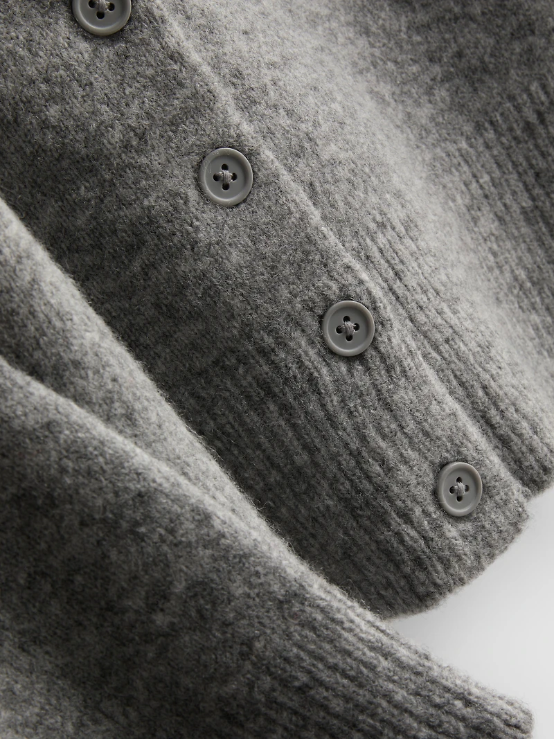 Cropped Crewneck Cardigan