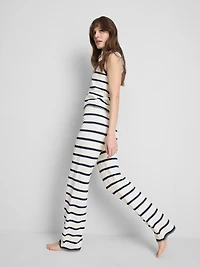 Knitted Striped Straight Leg Pants