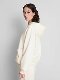 Women's Ivory Cotton-Blend Graphic Hoodie