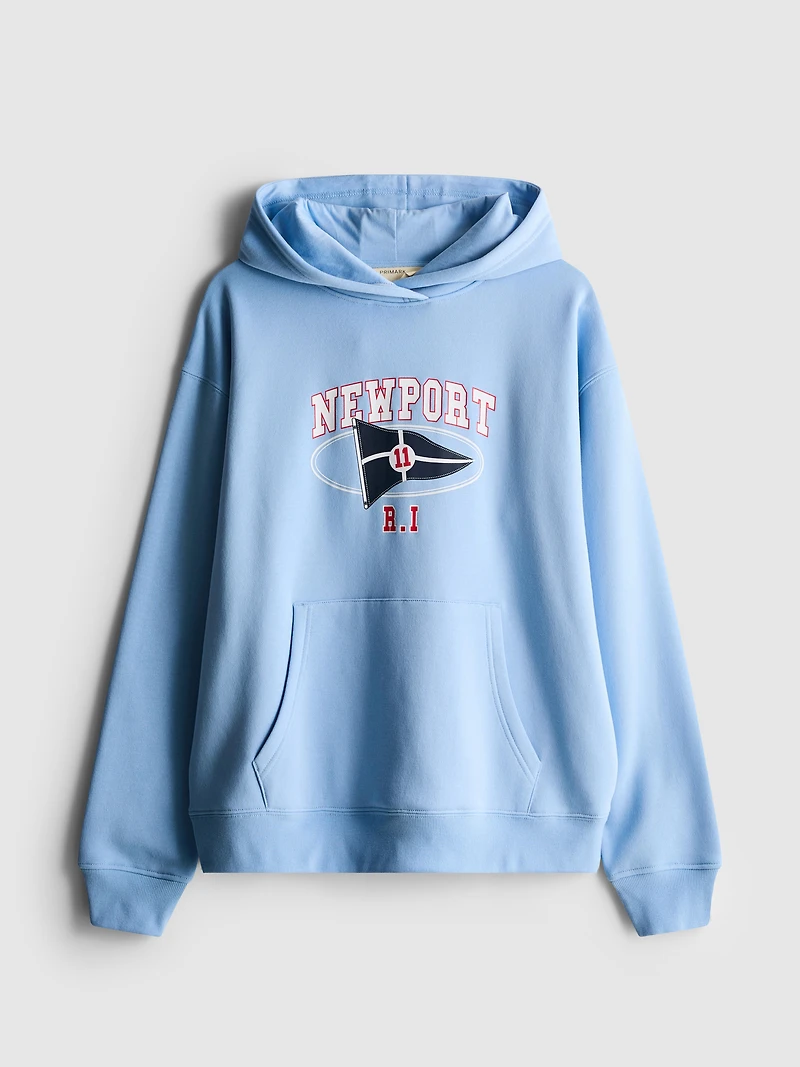 Cotton-Blend Graphic Hoodie