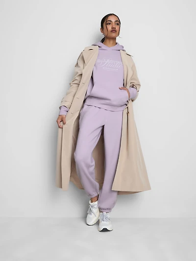 Women's Lilac Cotton-Blend Graphic Hoodie