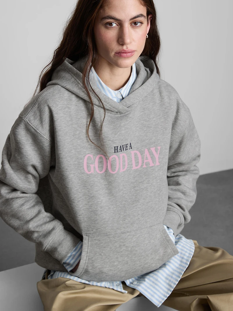 Cotton-Blend Graphic Hoodie