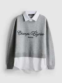 Knitted Slogan 2 1 Sweater