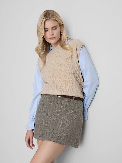 Cable Knit 2-In-1 Sweater