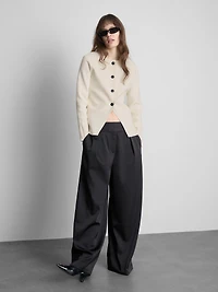 Sculpted Crewneck Cardigan