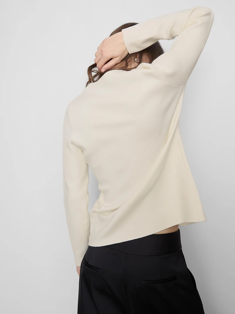 Sculpted Crewneck Cardigan