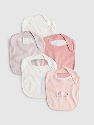 5pk Pure Cotton Bibs