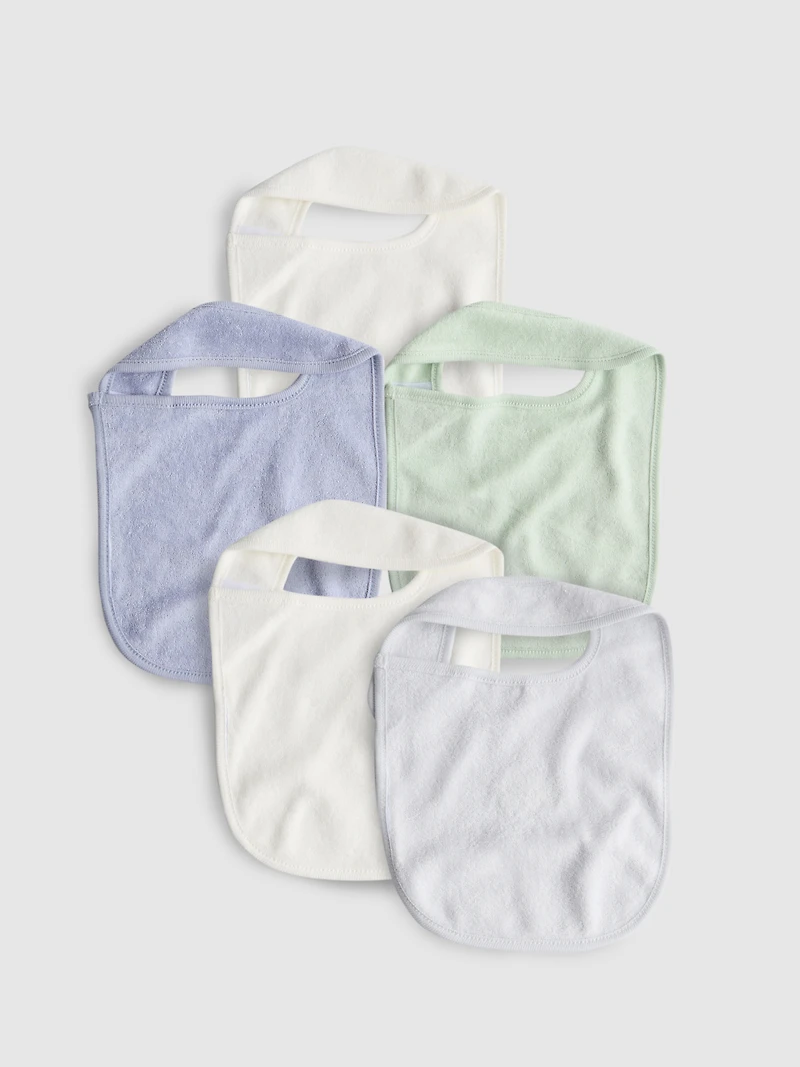 5pk Pure Cotton Bibs