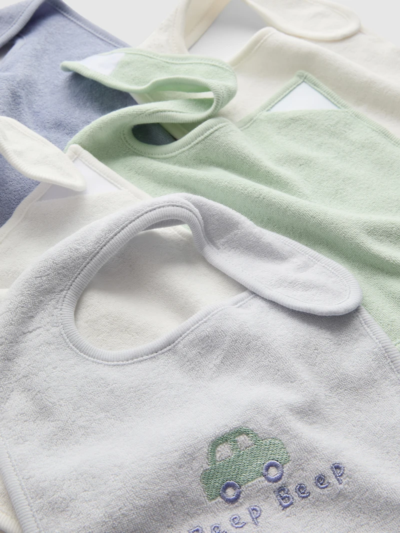 5pk Pure Cotton Bibs