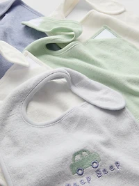 5pk Pure Cotton Bibs