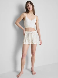 Seamless Printed Cropped Pajama Cami