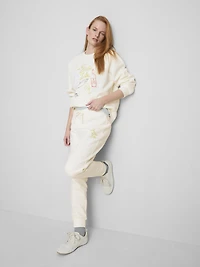 Cotton Blend Printed Skinny Joggers