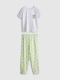 Cotton Crew Neck Printed Pajamas
