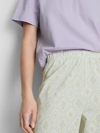 Cotton Crew Neck Printed Pajamas