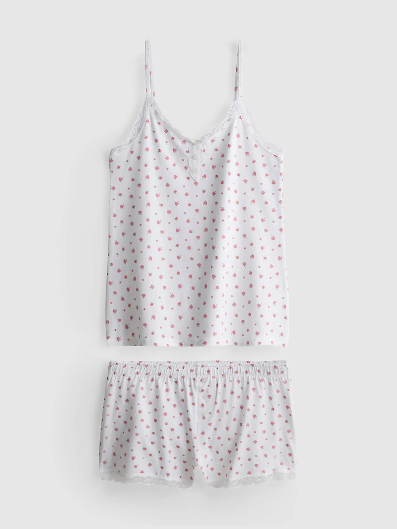 Lace Trim Cami Pajamas