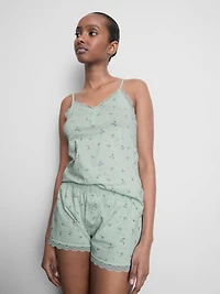 Lace Trim Cami Pajamas