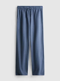 Women's Dark Blue Cotton-Blend Straight-Leg Joggers