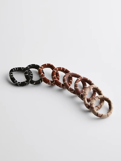 8pk Bow Print Hair Bands