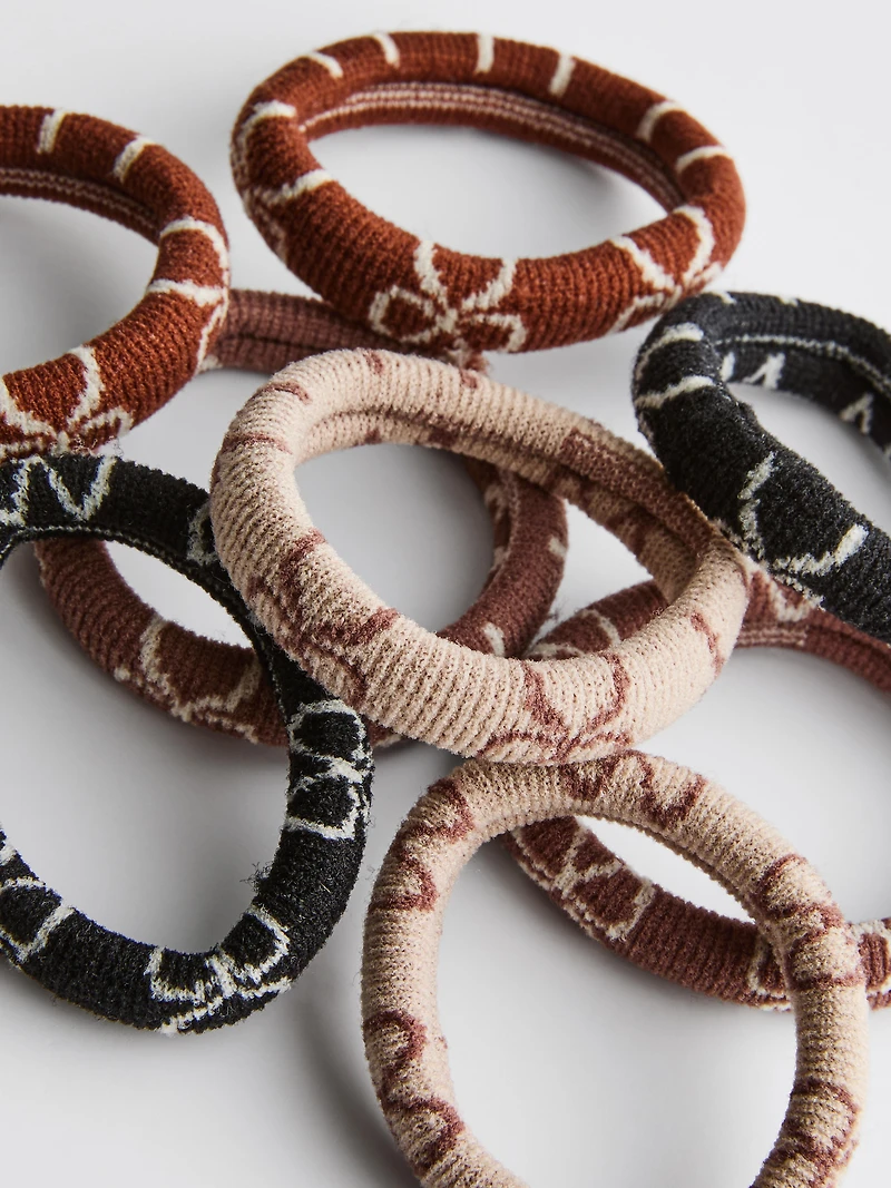 8pk Bow Print Hair Bands