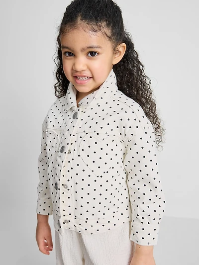1.5-8yrs | Polka Dot Denim Jacket