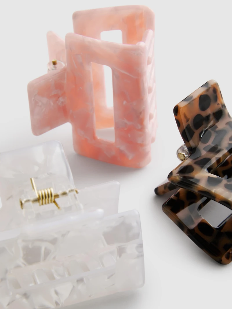 6pk Rectangle Claw Clips