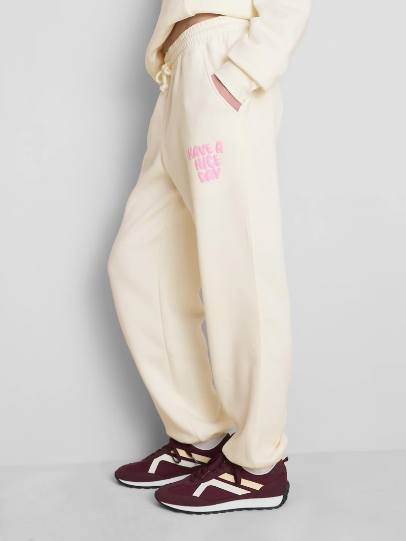 Cotton Blend Printed Cuffed Joggers