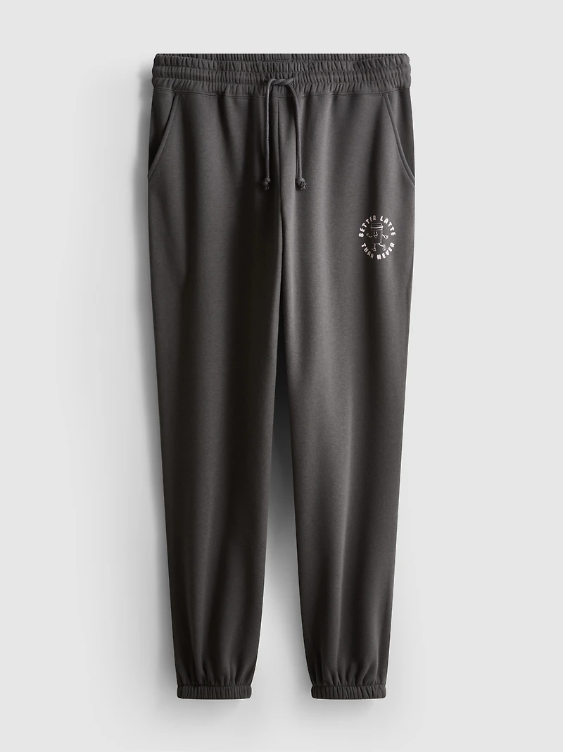 Cotton Blend Printed Cuffed Joggers