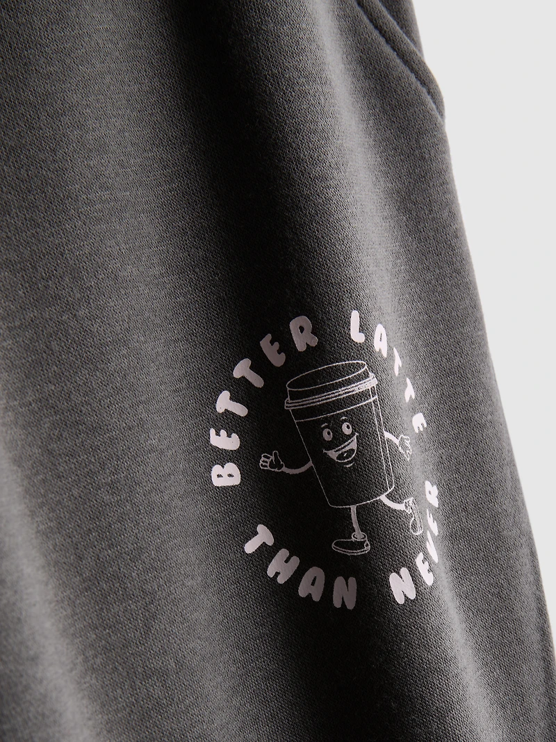 Cotton Blend Printed Cuffed Joggers