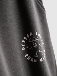 Cotton Blend Printed Cuffed Joggers