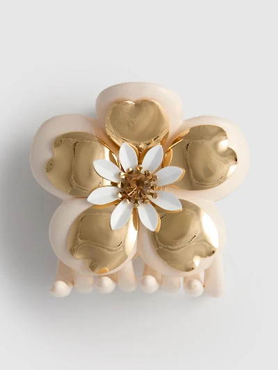 Embellished Flower Claw Clip