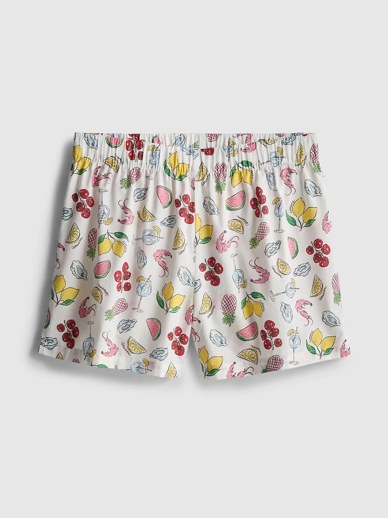 Cotton Woven Pajama Shorts