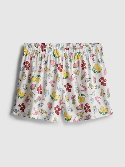 Cotton Woven Pajama Shorts