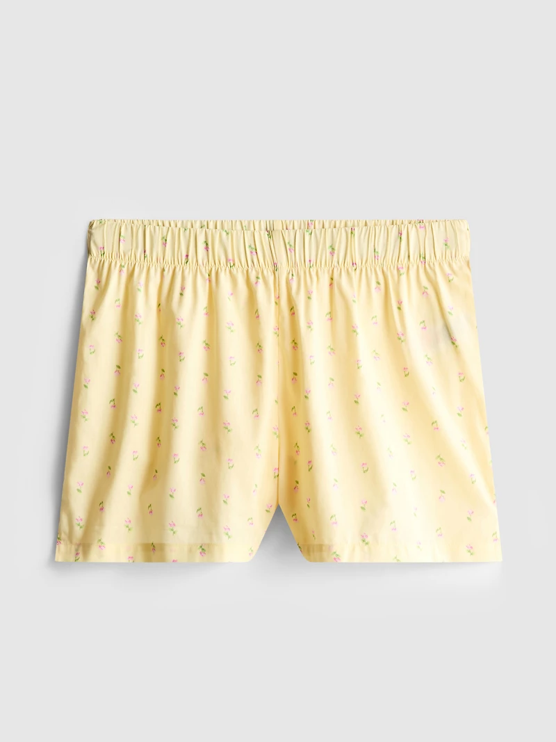 Cotton Woven Pajama Shorts