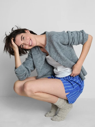 Cotton Woven Pajama Shorts