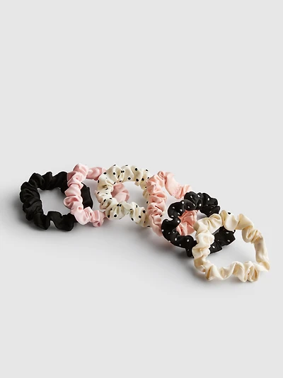 6pk Polka Dot Print Hair Scrunchies