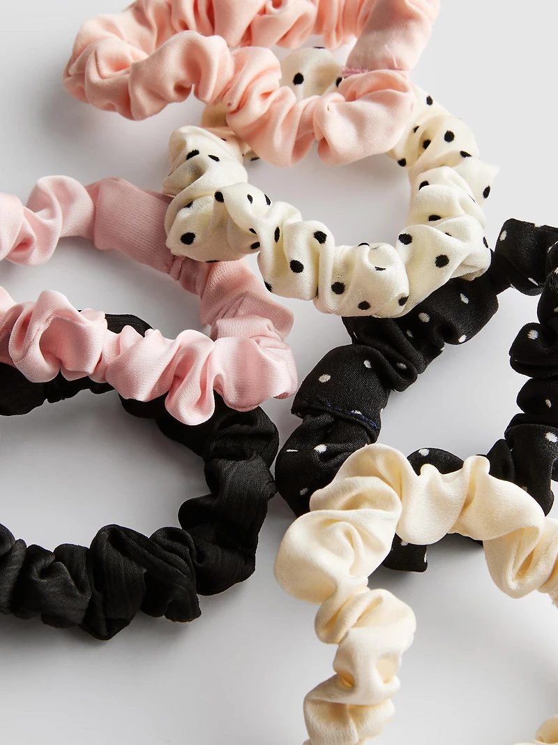 6pk Polka Dot Print Hair Scrunchies