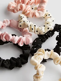 6pk Polka Dot Print Hair Scrunchies