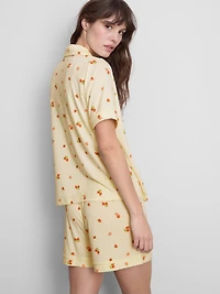 Printed Shorty Boyfriend Pajamas